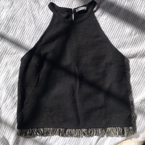 Zara Tops - Zara Fringe Halter Top